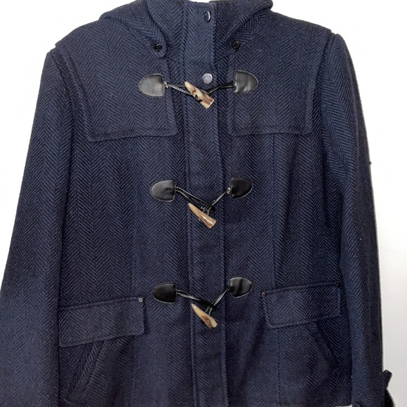 Celebrity Pink large Coat color blue closure zipper and buttons with hoodie - Picture 3 of 13